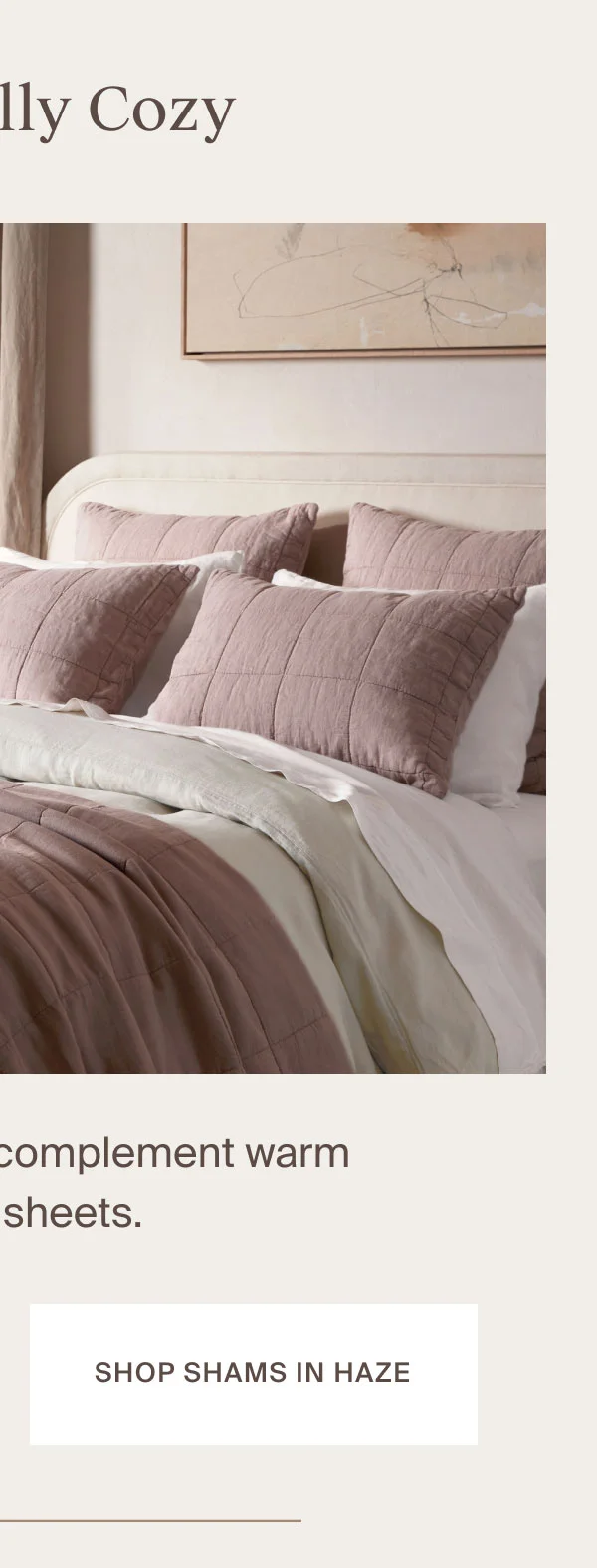 Linen Box Quilted Shams in Haze