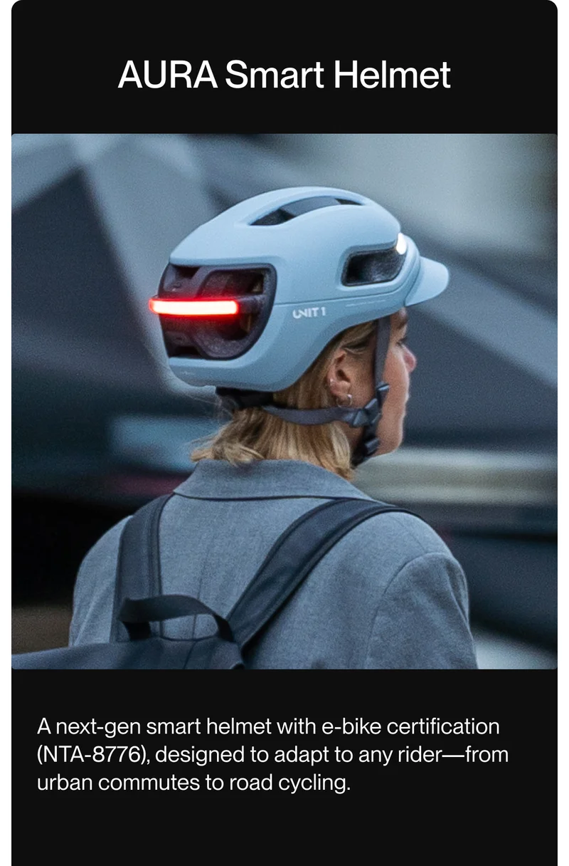 AURA Smart Helmet and its brief description.