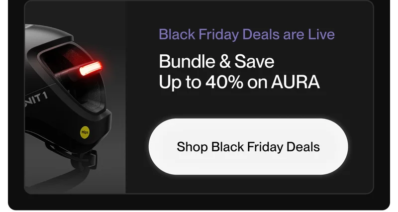 Announcement of Black Friday Deals that are now live for AURA Smart Helmet..