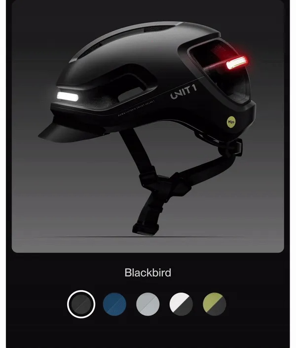 AURA Smart Helmet in its different available colors.