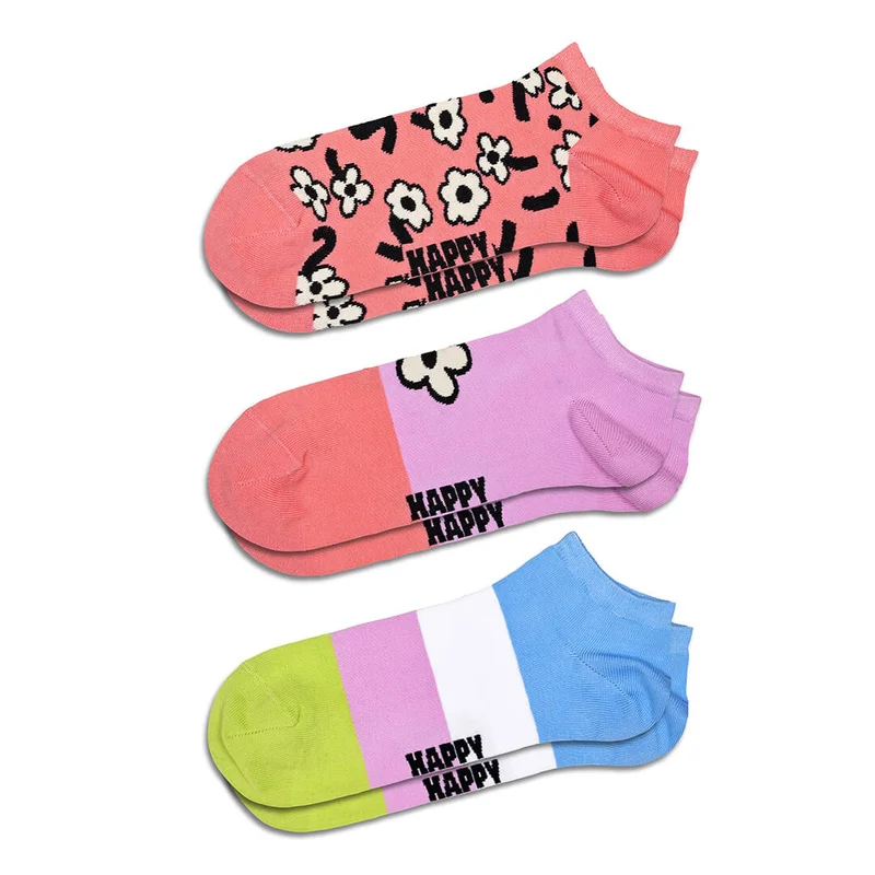 3-Pack Flower Low Socks