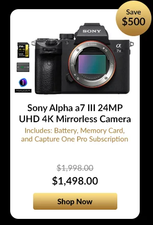 Sony Alpha a7 III 24MP UHD 4K Mirrorless Camera  Includes Battery, Memory Card, and Capture One Pro Subscription