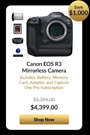Canon EOS R3 Mirrorless Camera  Includes Battery, Memory Card, Adapter, and Capture One Pro Subscription