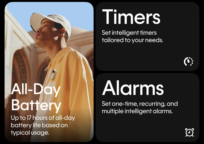 All-Day Battery, Timers, Alarms