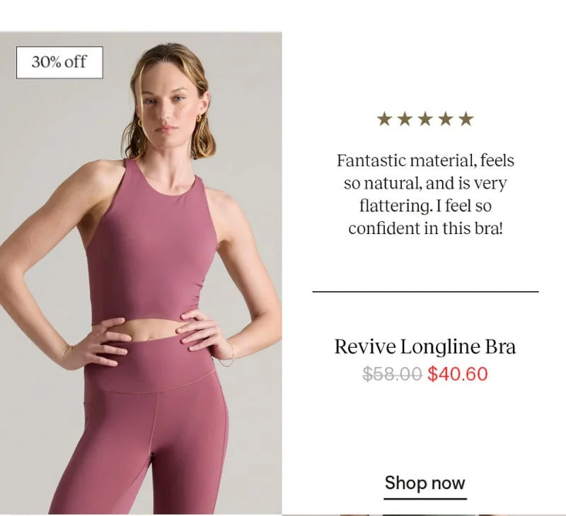 Revive Longline Bra: 30% off