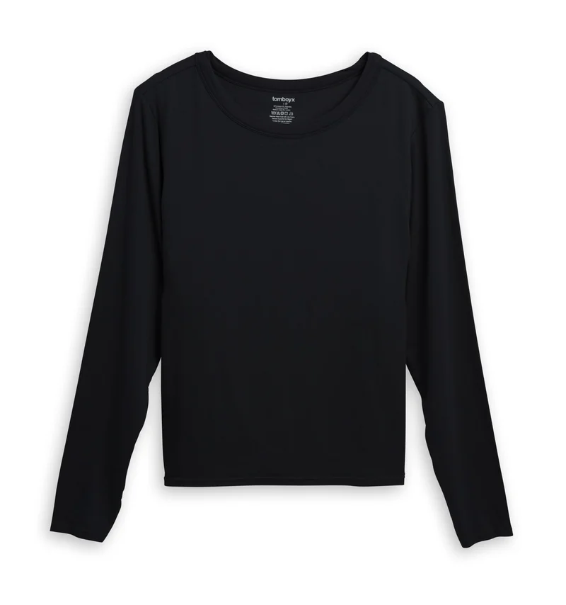 Image of Long Sleeve Bra Top - TENCEL™ Modal Black