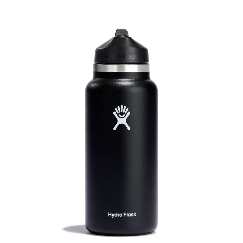 Image of 32 oz Wide Mouth w/ Straw Lid - Black