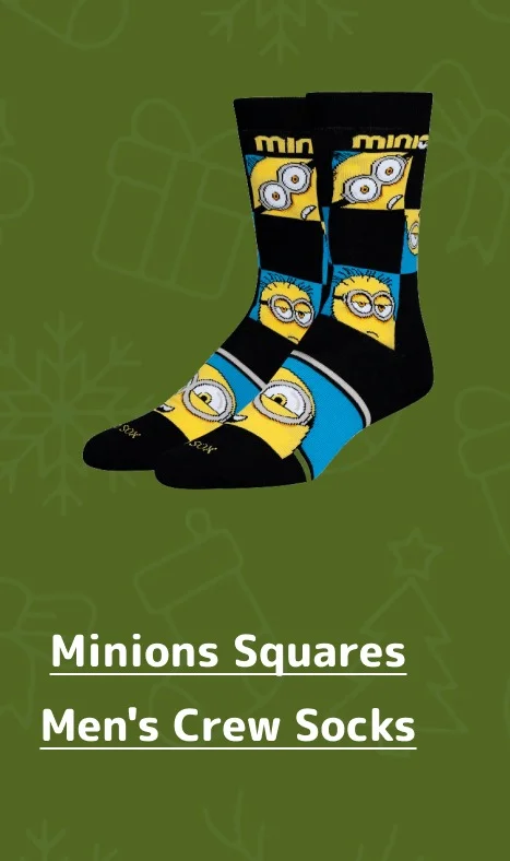 Minions Squares Men's Crew Socks