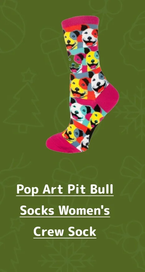 Pop Art Pit Bull Socks Women's Crew Sock