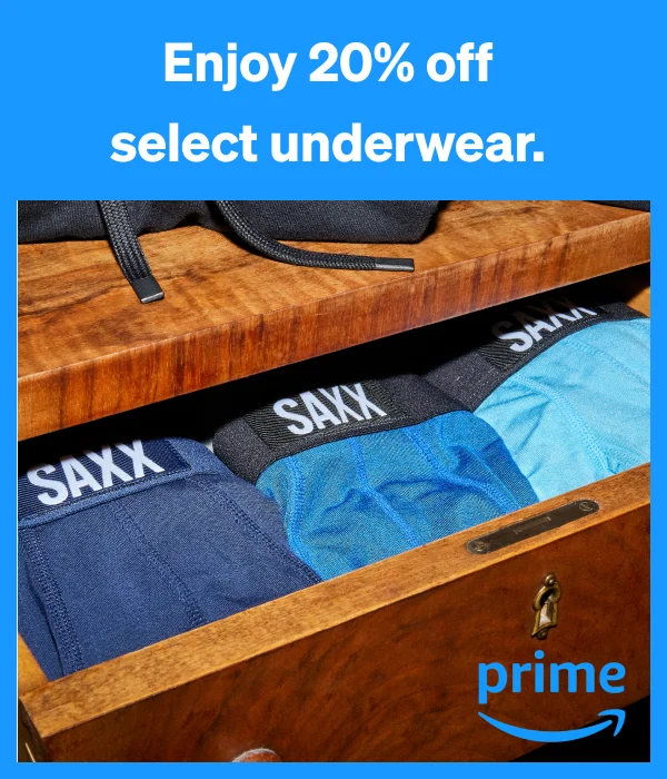 Enjoy 20% off select underwear.