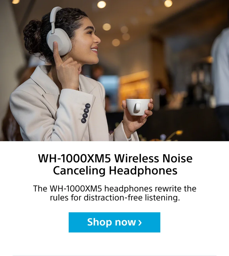 WH-1000XM5 Wireless Noise Canceling Headphones | The WH-1000XM5 headphones rewrite the rules for distraction-free listening. | Shop now