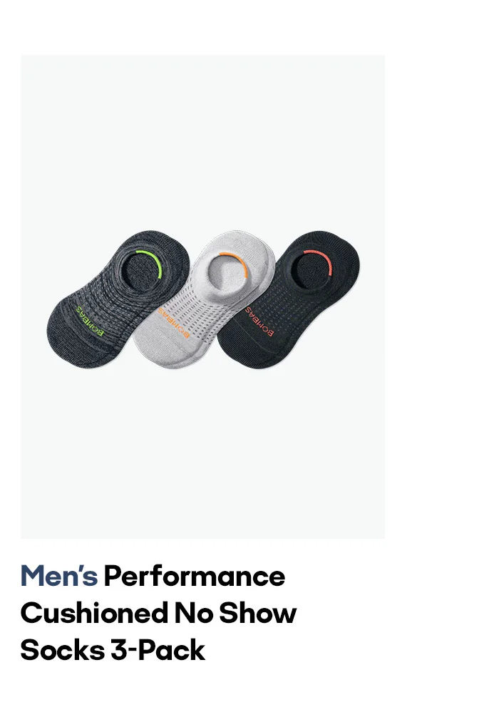 Men's Performance Cushioned No Show 3-Pack