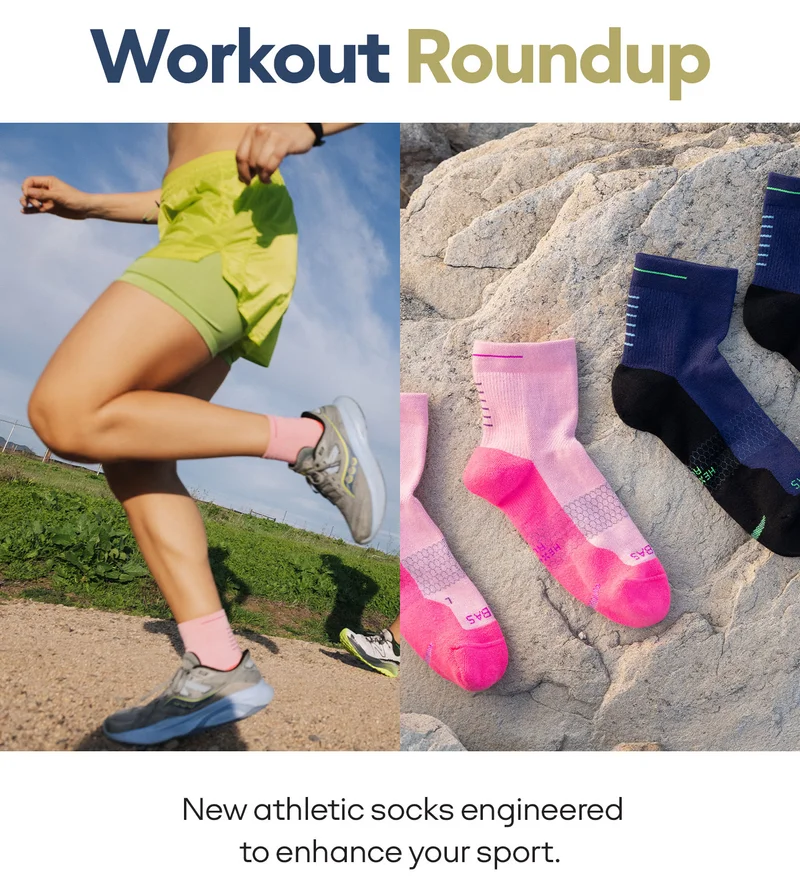 Workout Roundup | New athletic socks engineered

                to enhance your sport.
