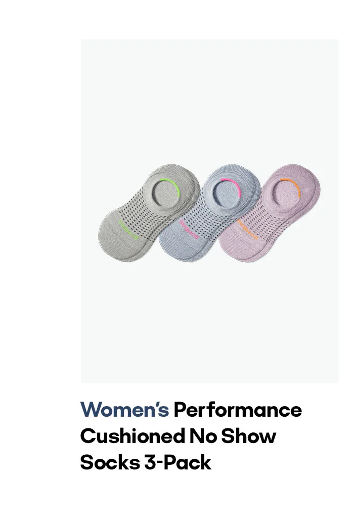 Women's Performance Cushioned No Show 3-Pack