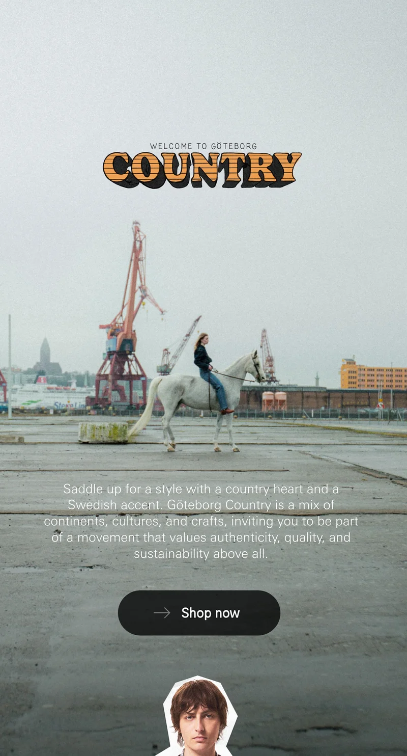 Saddle up for a style with a country heart and a Swedish accent. Göteborg Country is a mix of continents, cultures, and crafts, inviting you to be part of a movement that values authenticity, quality, and sustainability above all.