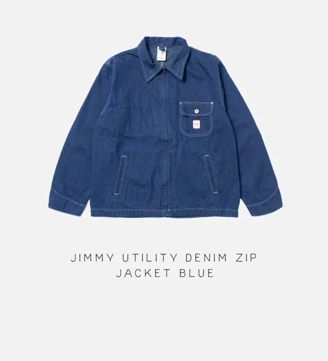 Jimmy Utility Denim Zip Jacket Blue