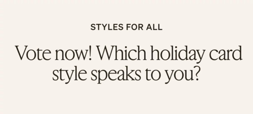 Vote Now! Which holiday card style speaks to you?