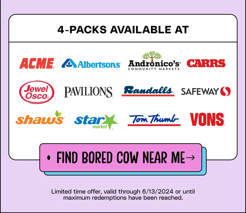 4-packs available at: ACME, Albertsons, Andronico's Carrs, Jewel Osco, Pavillions, Randalls, Safeway, Shaws, Star Market, Tom Thumb & Vons. Limited time offer, valid through 6/13/2024 or until maximum redemptions have been reached.
