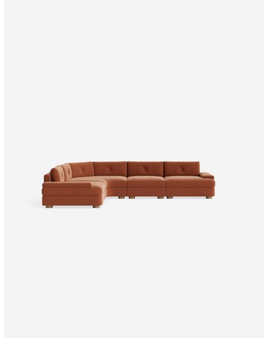 Hill Modular Chaise Sectional Sofa - Rose Vintage Velvet
