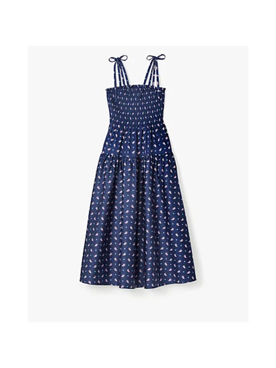 Paisley Foulard Smocked Dress