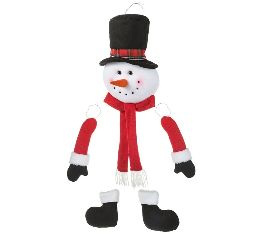 Glitzhome 20"H Fabric Christma s Snowman Wreat h Ornament
