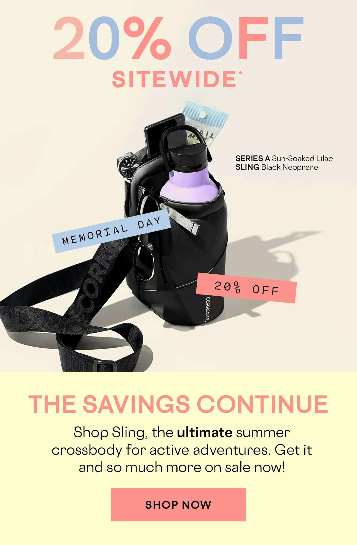 Shop 20% off sitewide for Memorial Day Sale