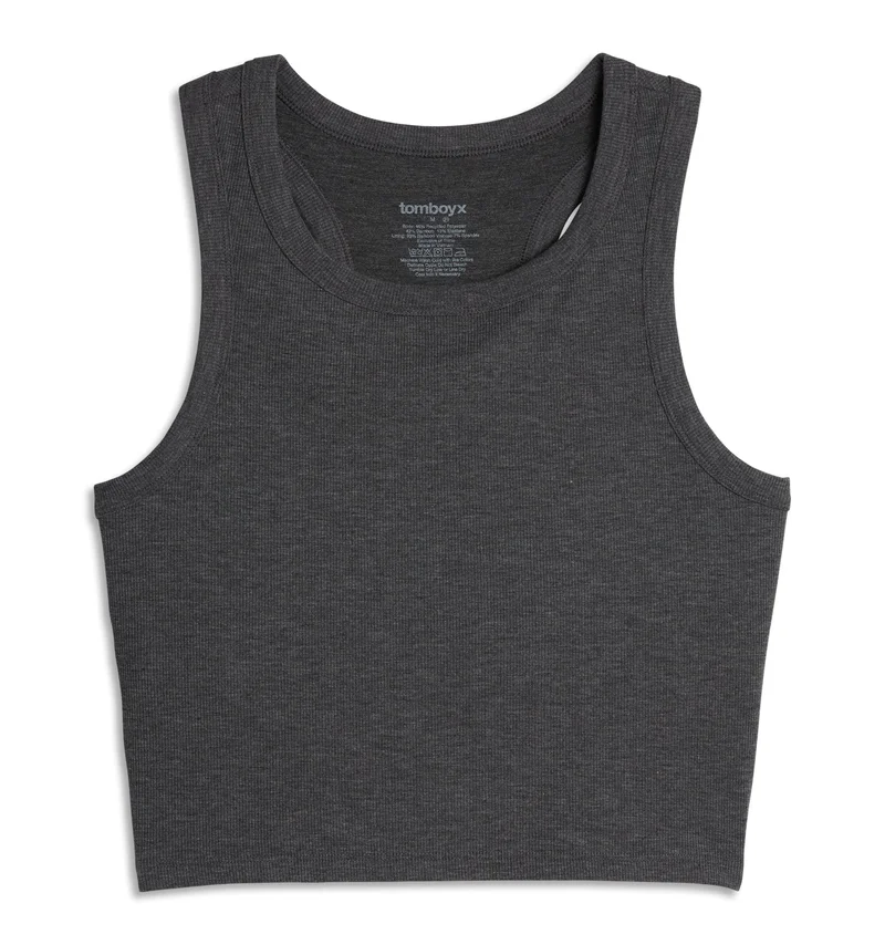 Image of Bamboo Rib Bra Top - Heather Gray