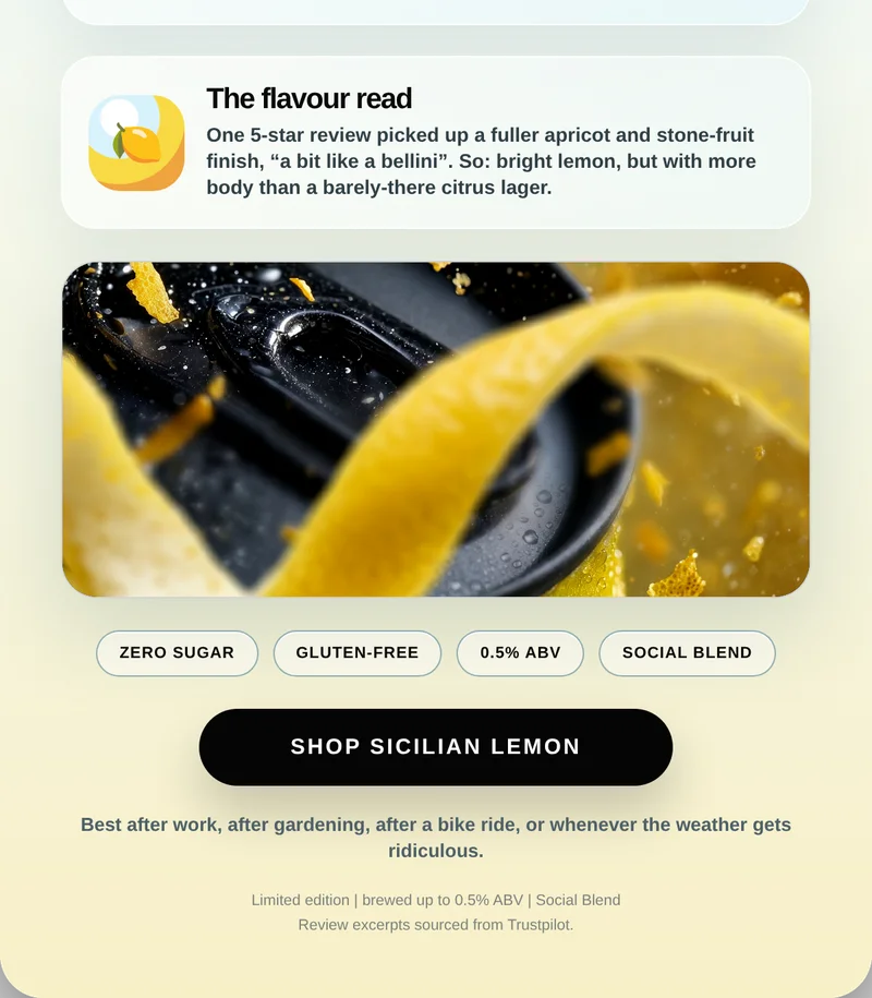 IMPOSSIBREW Sicilian Lemon Lager reviews
