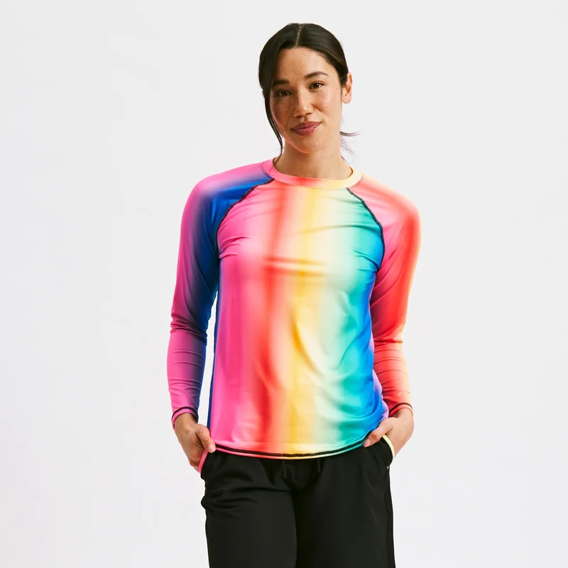 Image of Swim Long Sleeve Sun Guard - Melting Rainbow