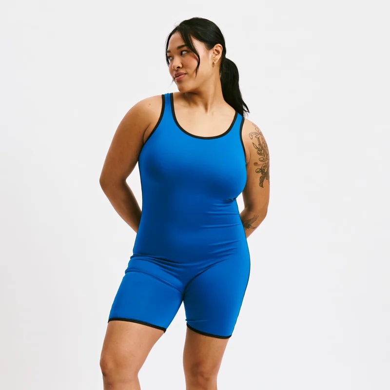 Image of Swim 6" Reversible Sleeveless Unisuit - Marina Blue