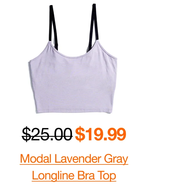 Modal Lavender Gray Longline Bra Top