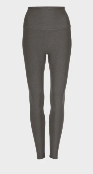 Spacedye Caught In The Midi High Waisted Legging in True Gray Heather