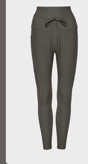 Spacedye Go Pocket Midi Legging in True Gray Heather
