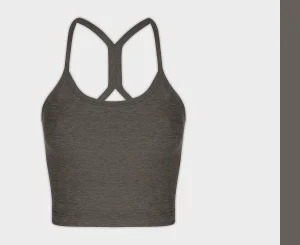 Spacedye Slim Racerback Cropped Tank in True Gray Heather