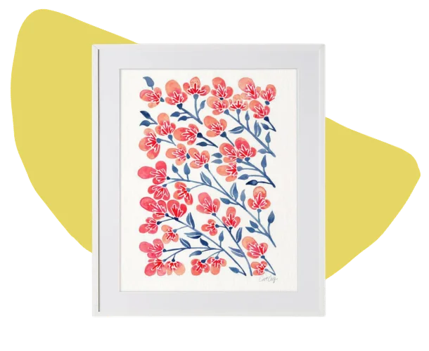 Cat Coquillette Pink Cherry Blossoms Wall Art Print