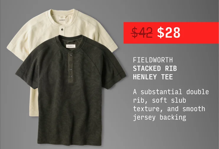 Stacked Rib Henley Tee