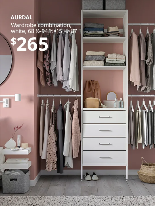 AURDAL Wardrobe combination, white