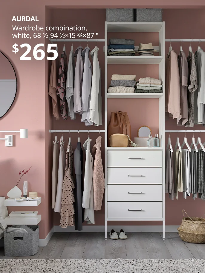 AURDAL Wardrobe combination, white