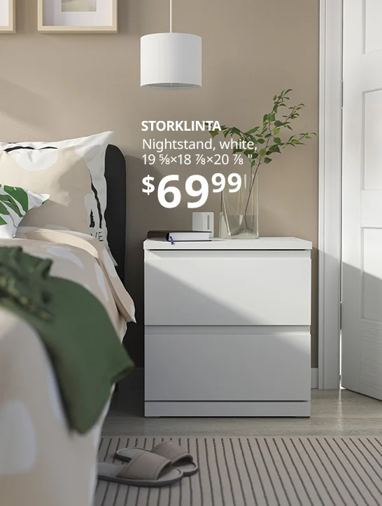 STORKLINTA Nightstand, white