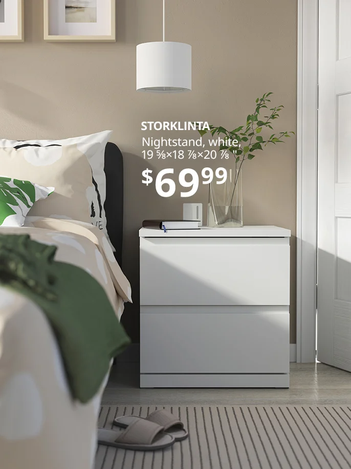 STORKLINTA Nightstand, white