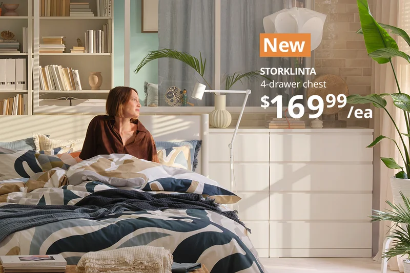 New STORKLINTA 4-drawer chest