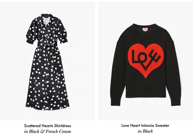 Scattered Hearts Shirtdress, Love Heart Intarsia Sweater