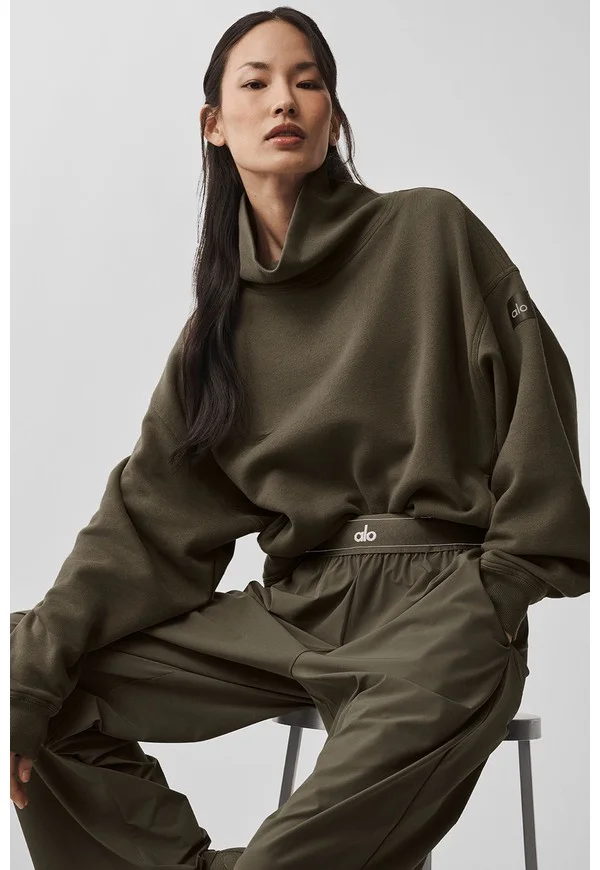 Hazy Mock Neck Pullover - Olive Tree - Olive Tree / M