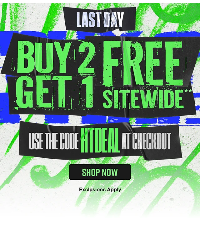 Last Day Buy 2 Get 1 Free Sitewide. Use The Code discount code At Checkout. Exclusions Apply. Shop Now