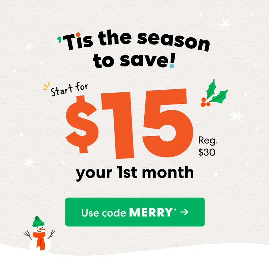 Use code MERRY ->