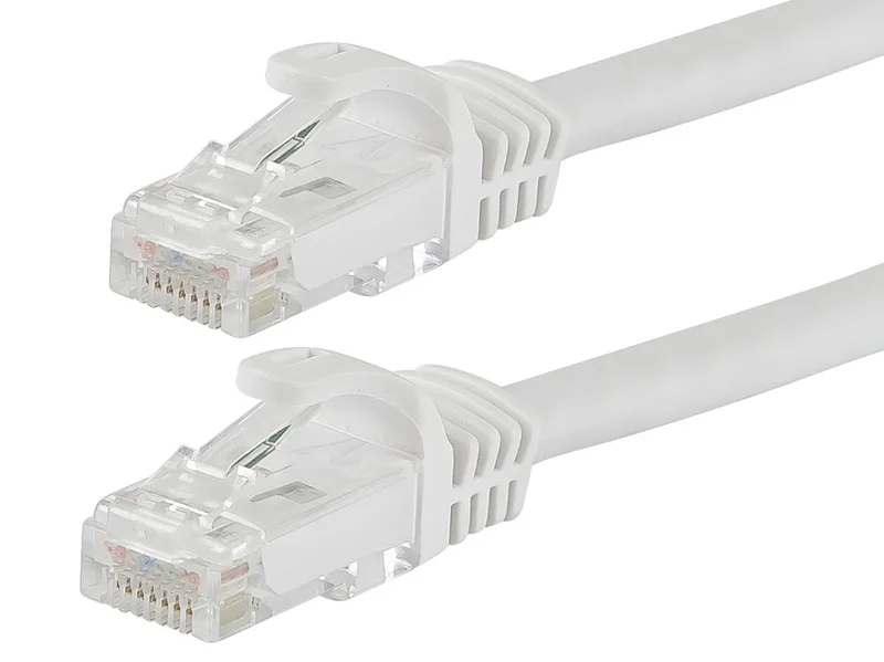 Cat5e 14ft White Ethernet &nbsp;Patch Cable, UTP, 24AWG, 350MHz, Pure Bare Copper, Flexboot Series