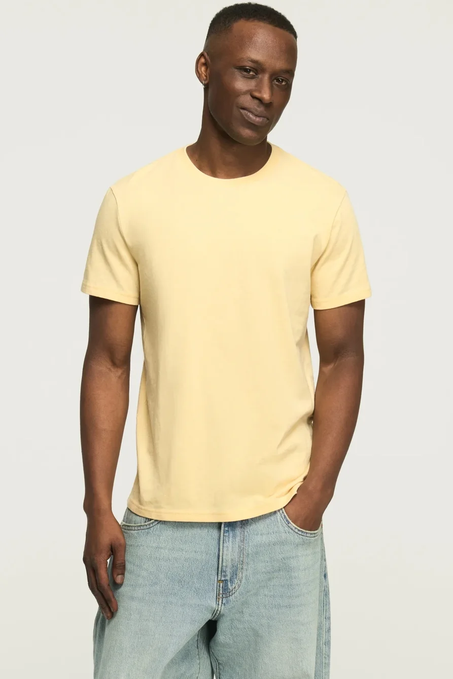 Image of Lucky Brand Venice Burnout Crew Neck Tee - Men's Clothing Tops Shirts Tee Graphic T Shirts in Cumin