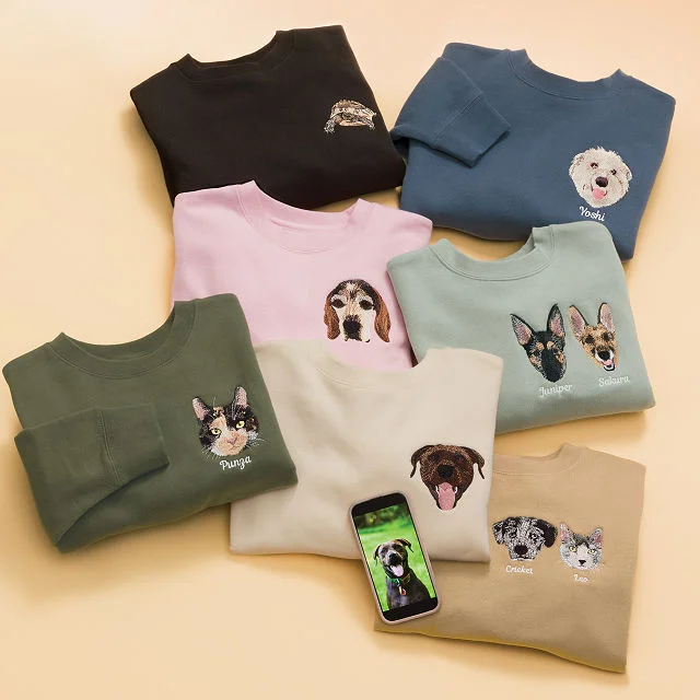 Custom Pet Embroidered Sweatshirt
