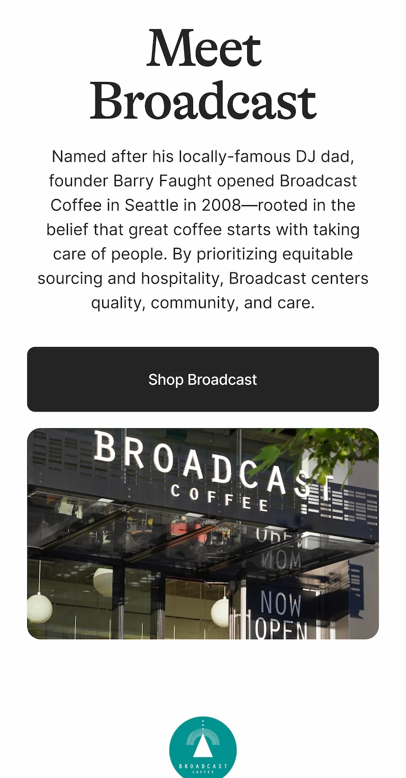 Meet Broadcast. Shop All