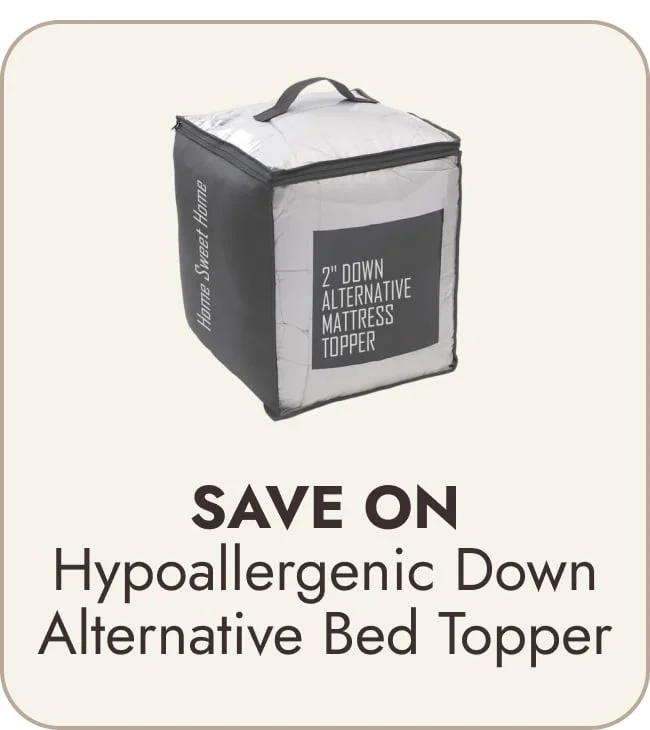 Hypoallergenic 2-inch Down Alternative Fiber Bed Topper